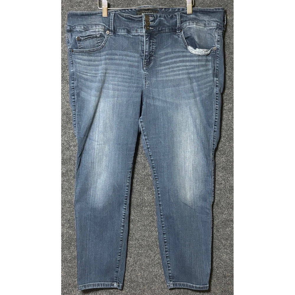Torrid Premium Womens Plus Size 22  Jeans Medium Wash Triple Button High Rise